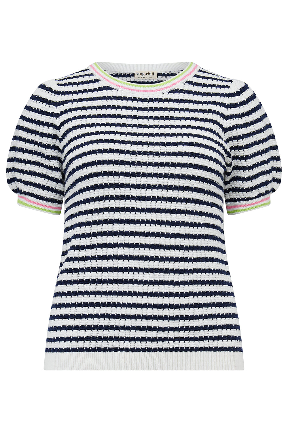 TOP CORALINE NAUTICAL MARINO/BLANCO