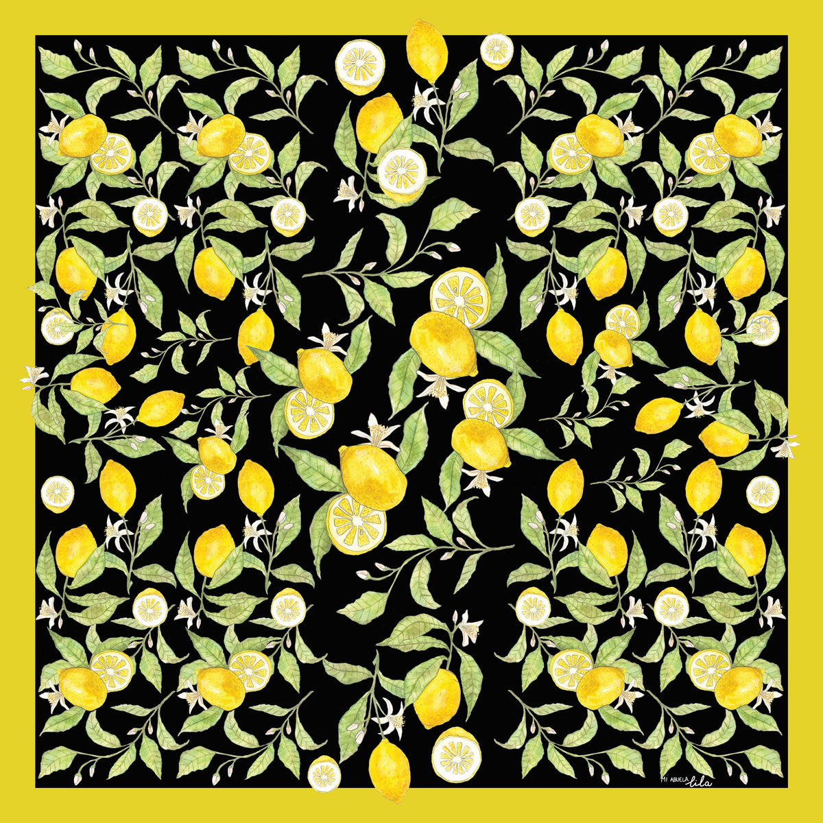 Pañuelo Citrus Negro Mi Abuela Lila
