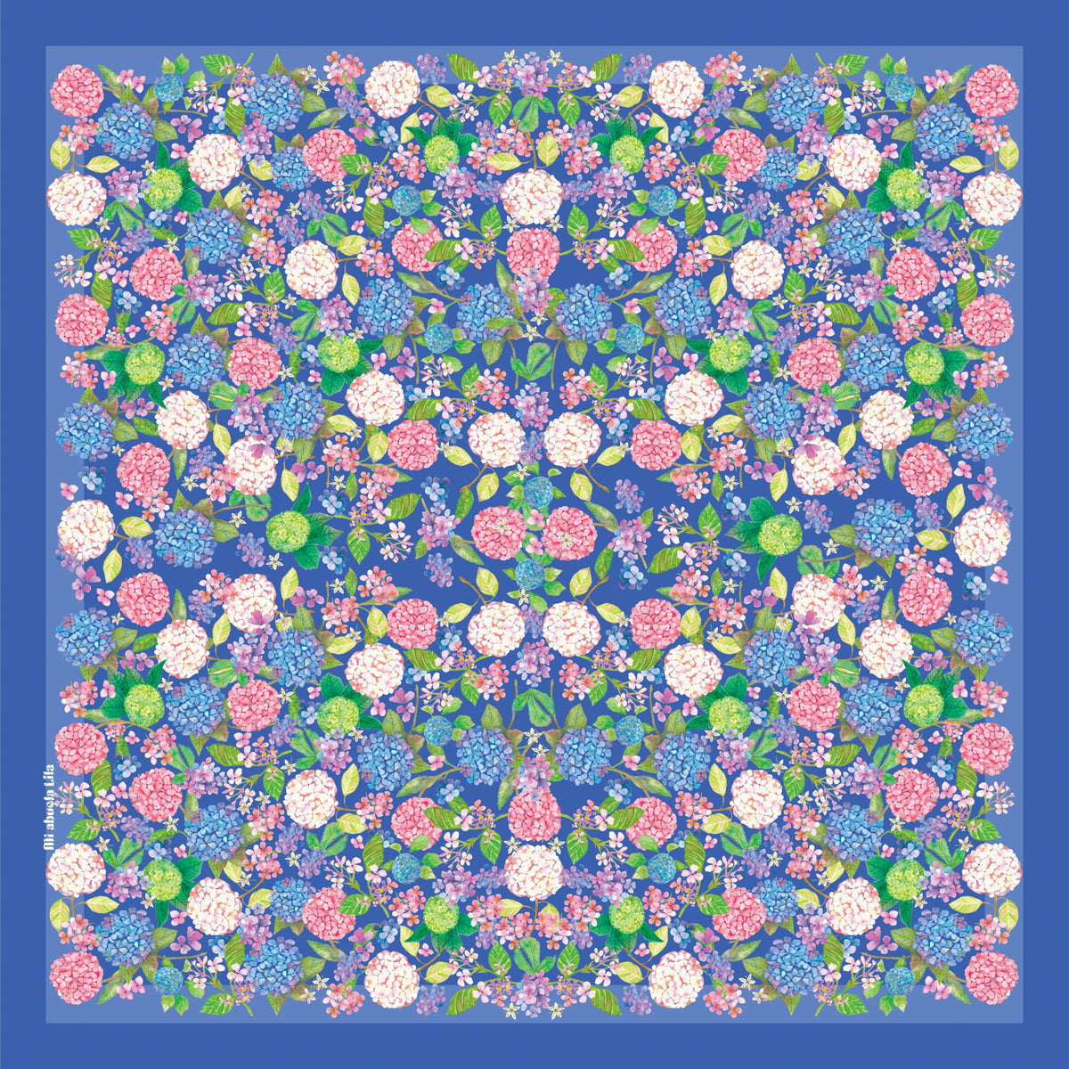 Pañuelo Hortensias Azul Mi Abuela Lila