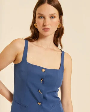 TOP CHALECO AZUL