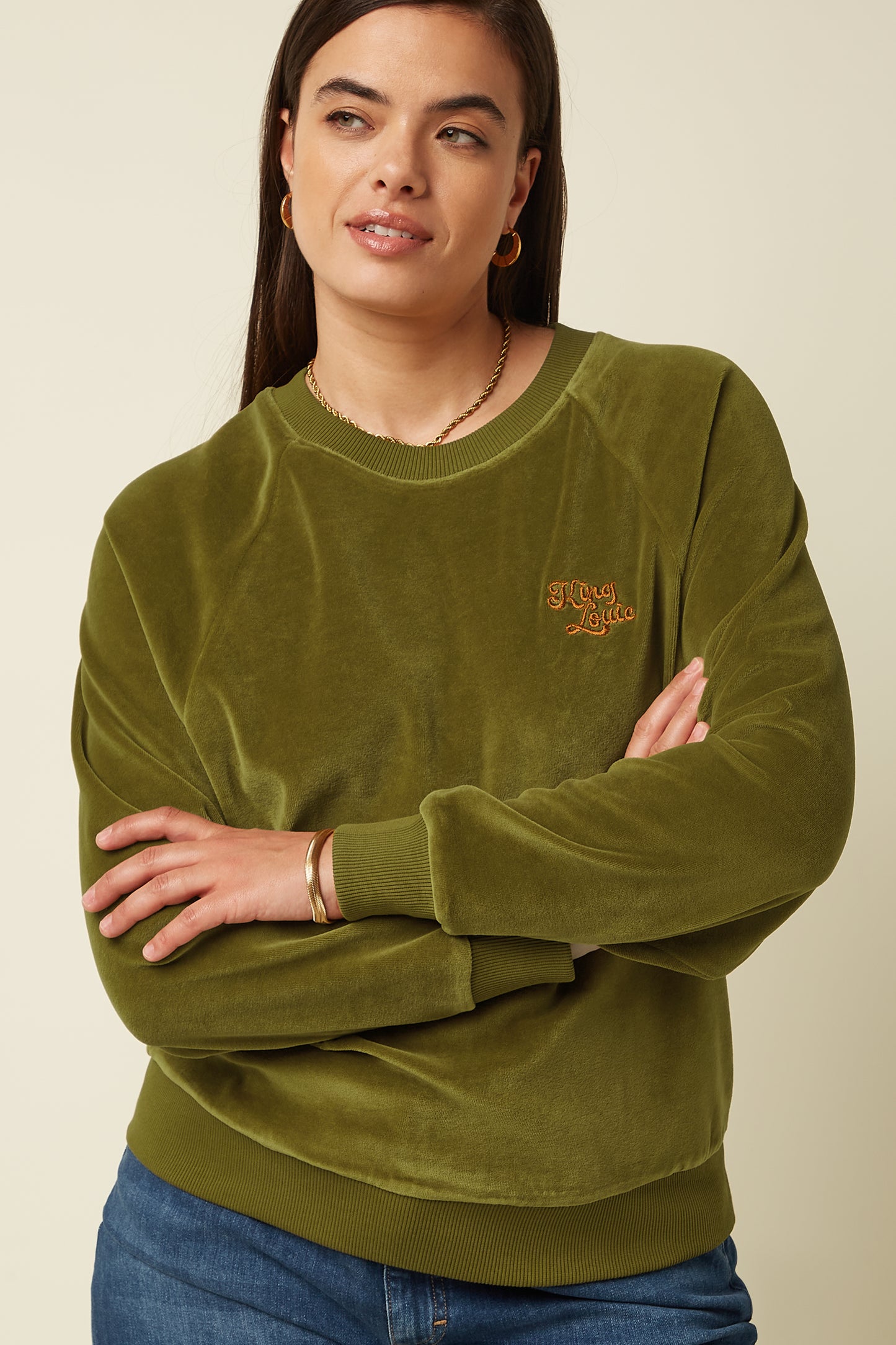 SUDADERA FEBE BATON VELVET VERDE