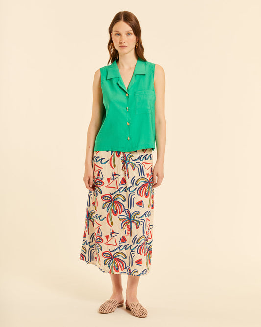 CAMISA SIN MANGAS VERDE