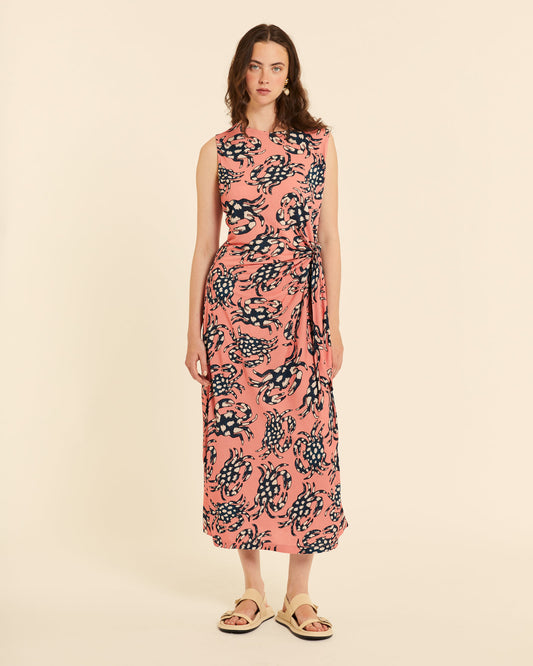 VESTIDO ANUDADO PINK CRABS
