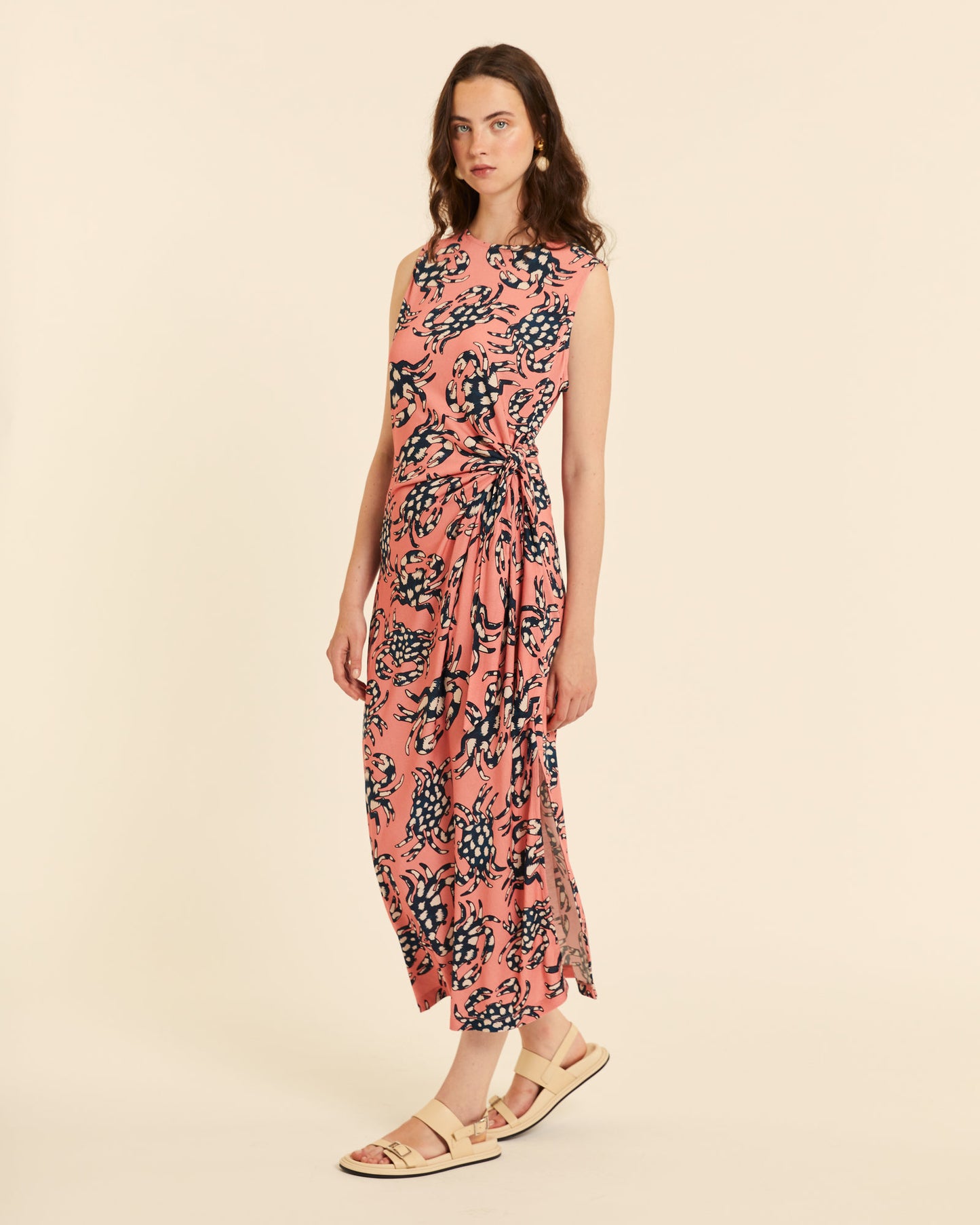 VESTIDO ANUDADO PINK CRABS