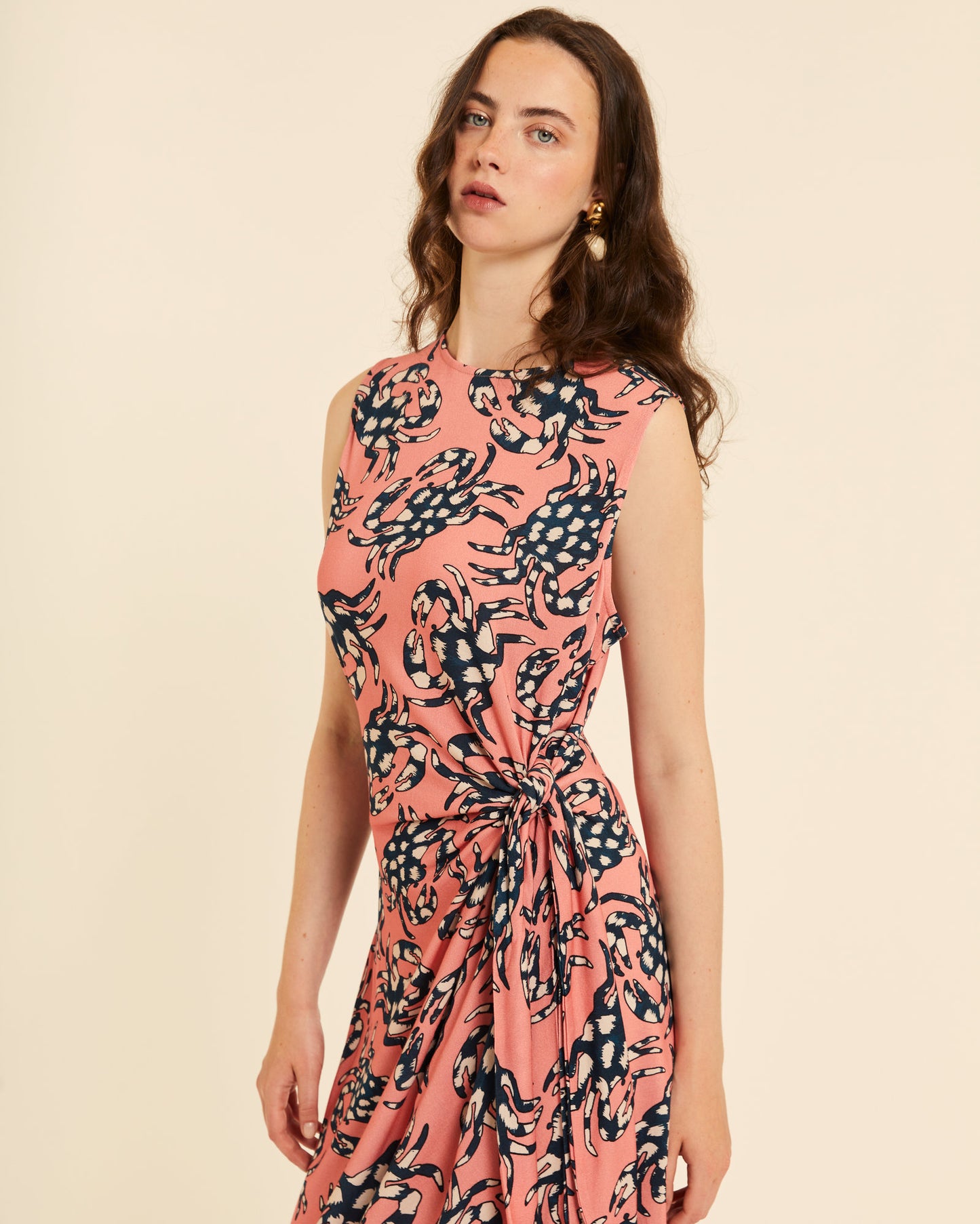 VESTIDO ANUDADO PINK CRABS