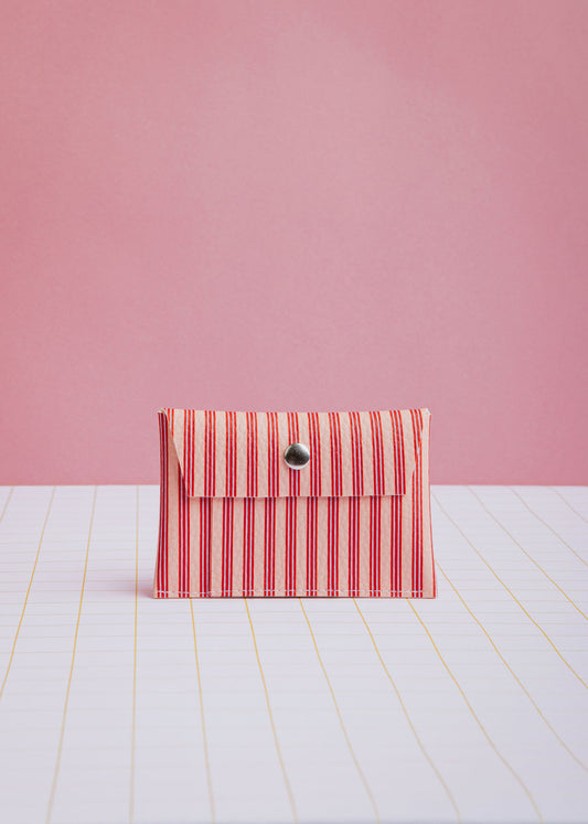 Tarjetero Rayas Rojo-Rosa Ecke