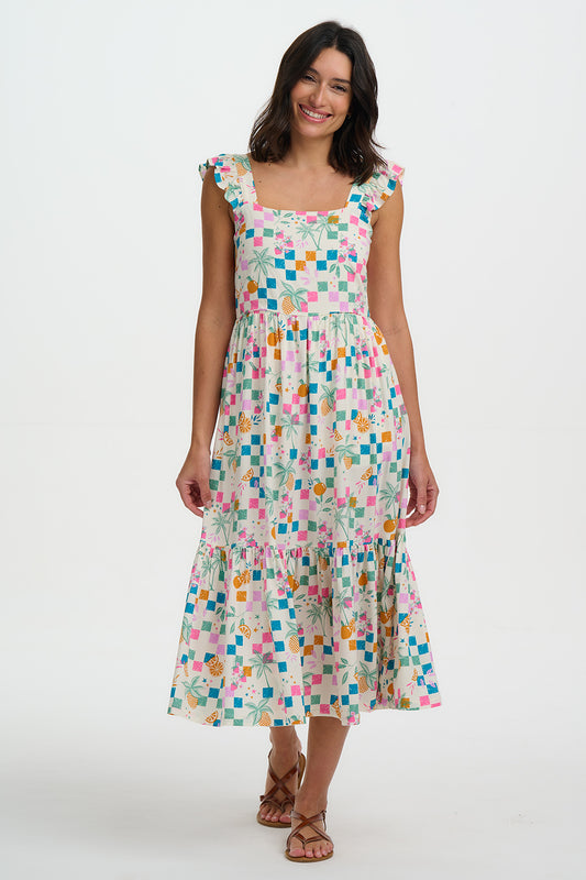VESTIDO ESTELLE FRUIT CHECKERBOARD