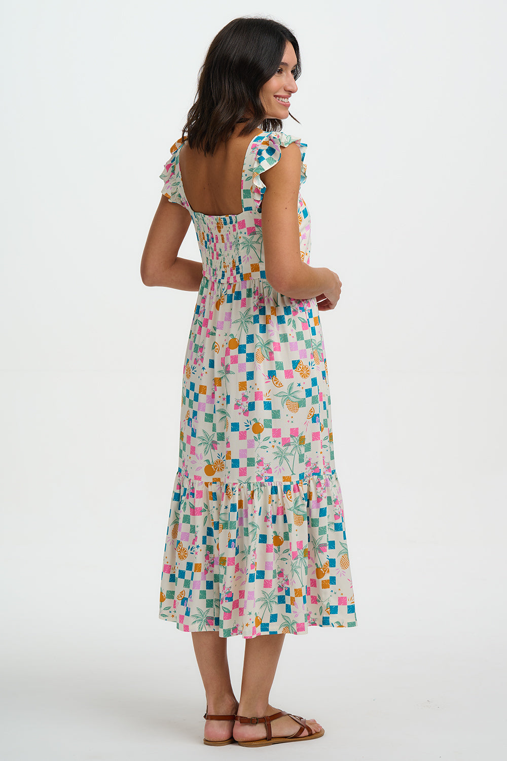 VESTIDO ESTELLE FRUIT CHECKERBOARD