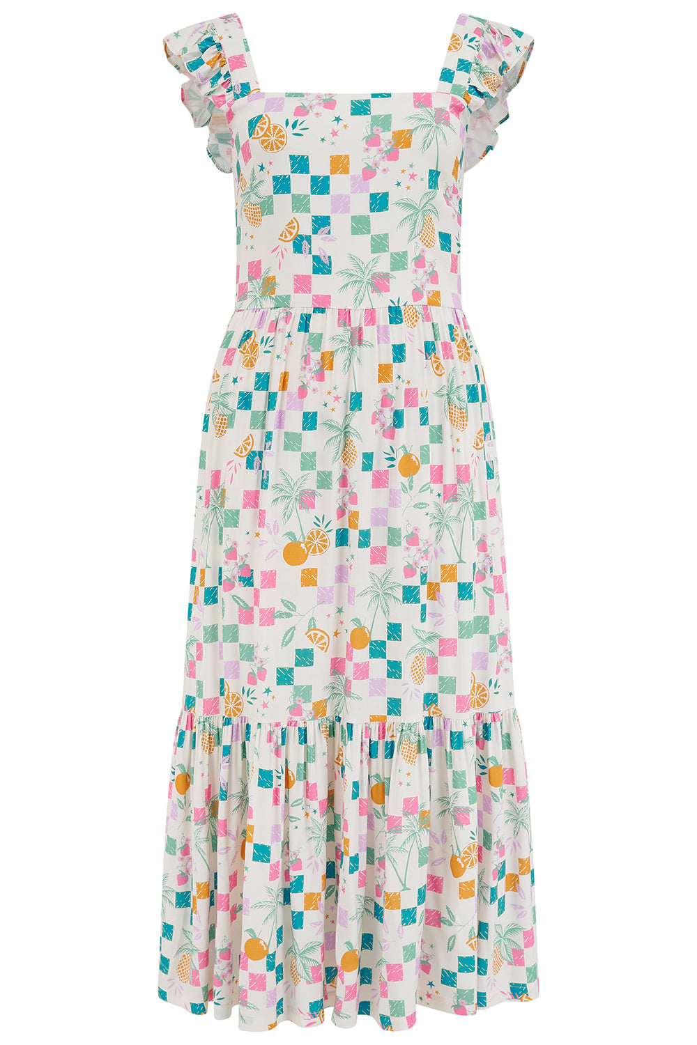 VESTIDO ESTELLE FRUIT CHECKERBOARD