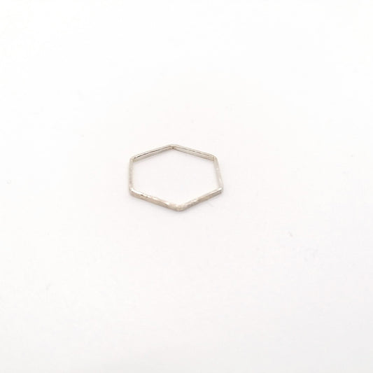 ANILLO HEXAGONO PLATA