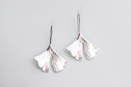 PENDIENTES GINKGO PLATA