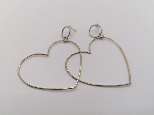 PENDIENTES CORAZÓN PLATA