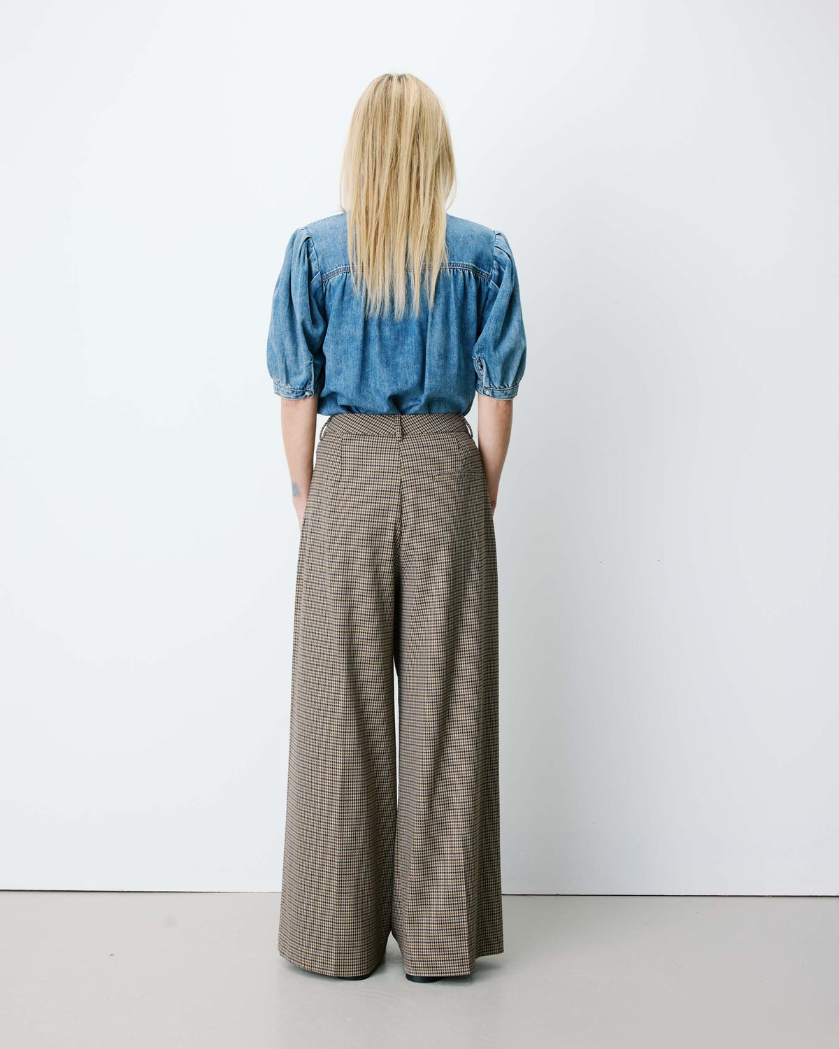 PANTALÓN AYEN CUADROS BEIGE