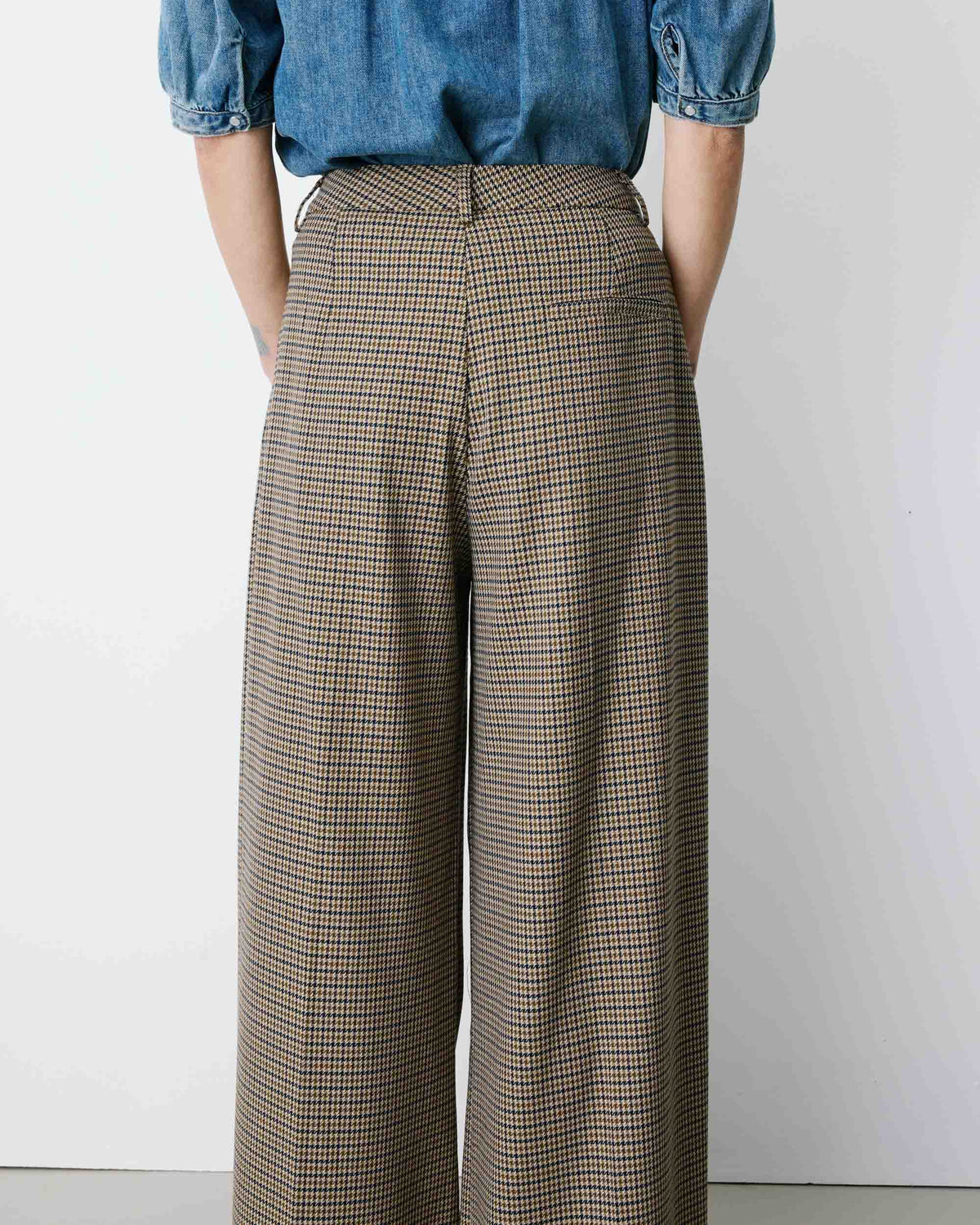 PANTALÓN AYEN CUADROS BEIGE