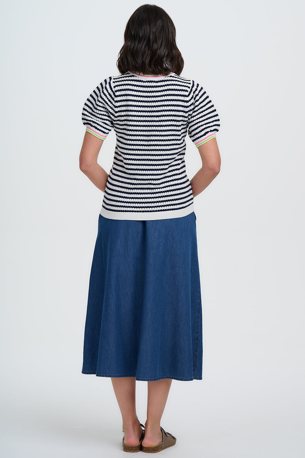 TOP CORALINE NAUTICAL MARINO/BLANCO