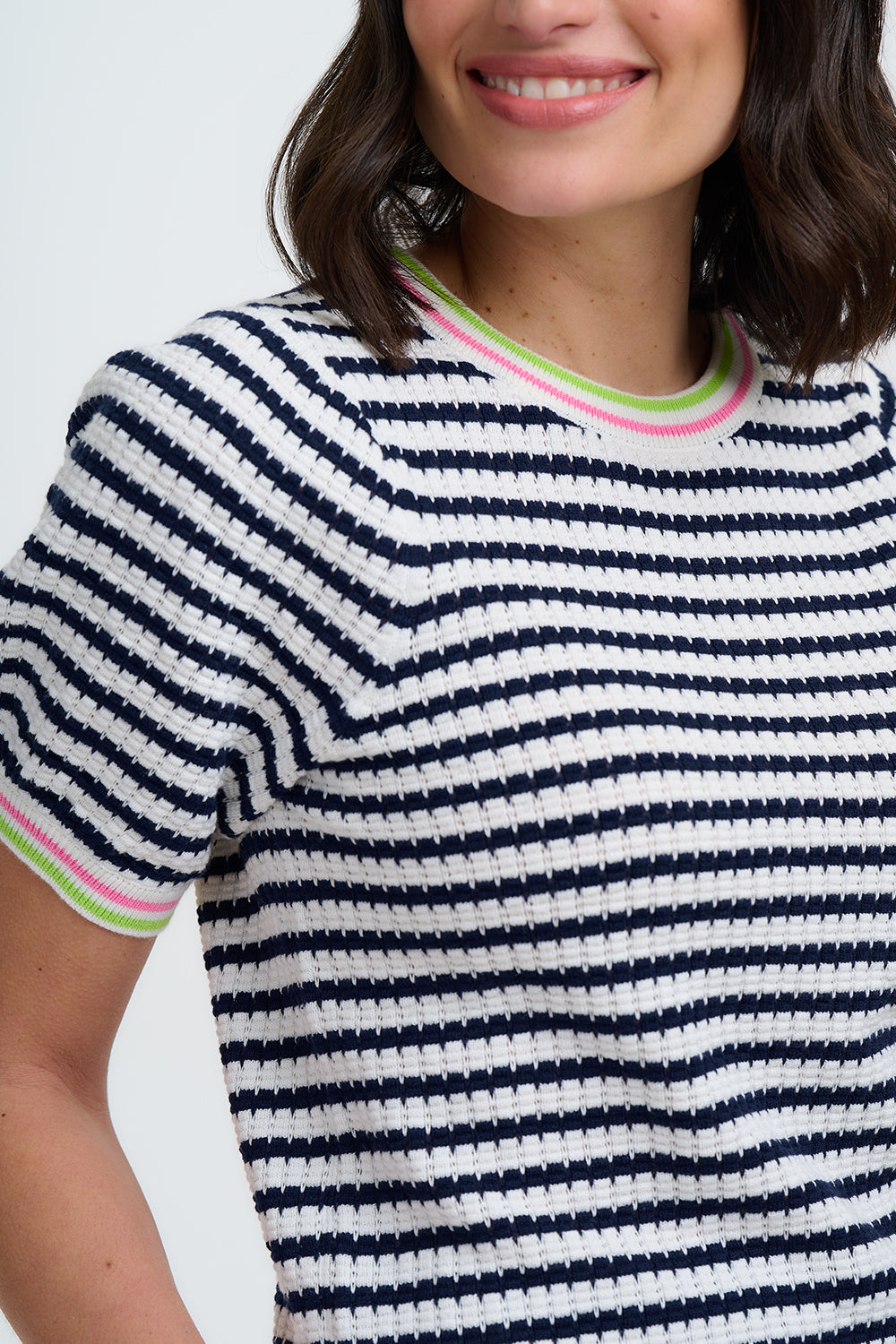 TOP CORALINE NAUTICAL MARINO/BLANCO