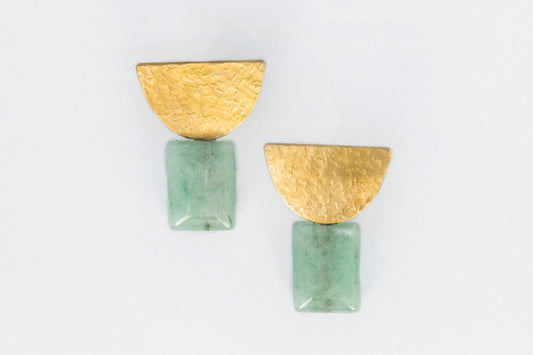 PENDIENTES AVENTURINA LATÓN