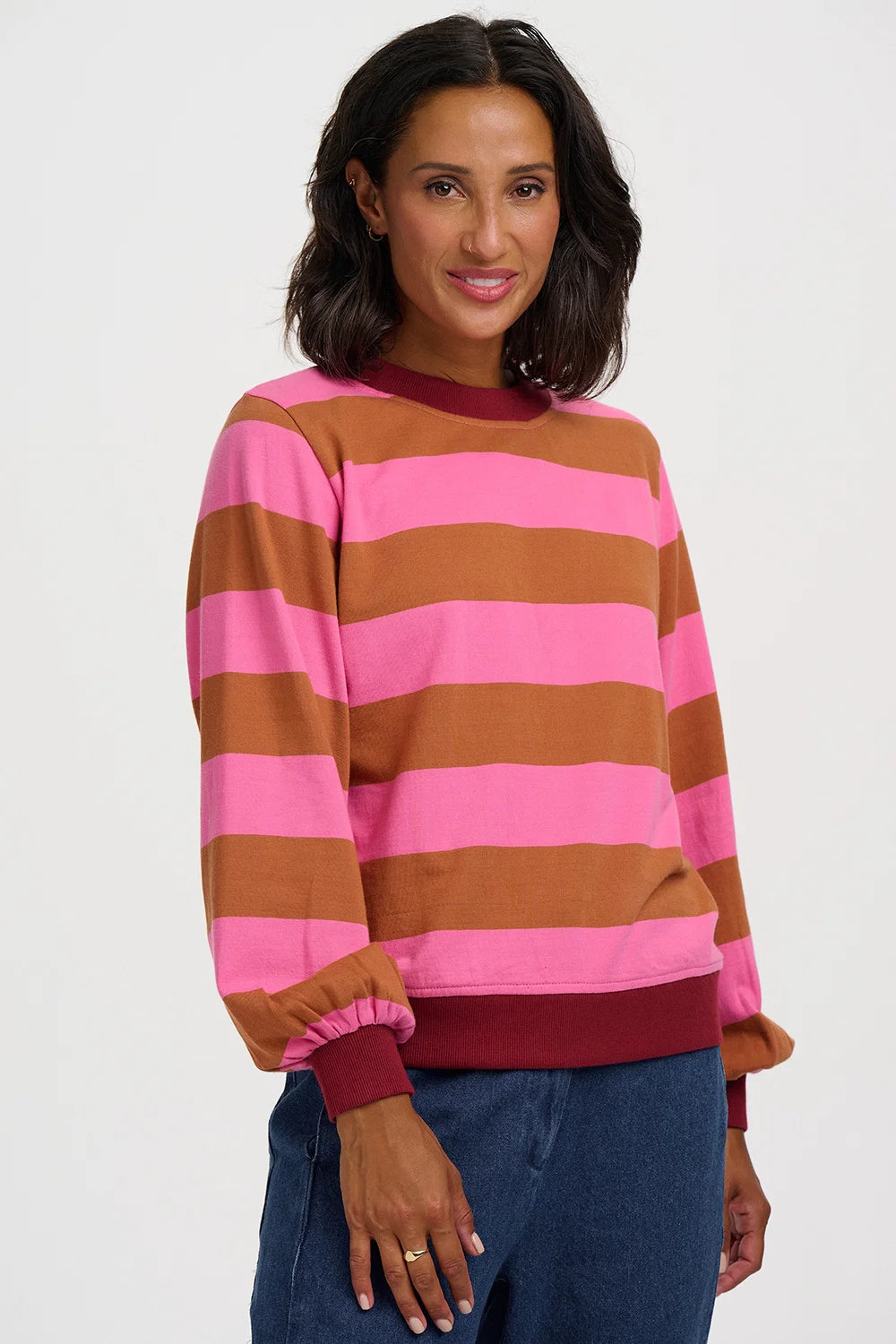 SUDADERA MINDY RAYAS PINK/BROWN