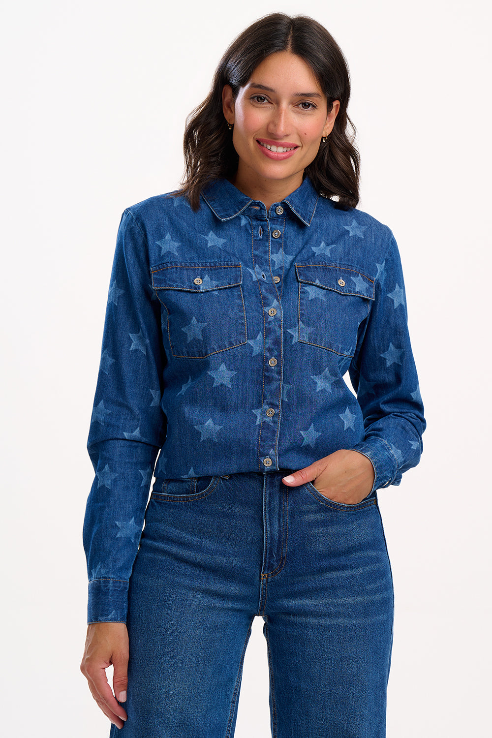 CAMISA ALEXIA STARS MID BLUE DENIM