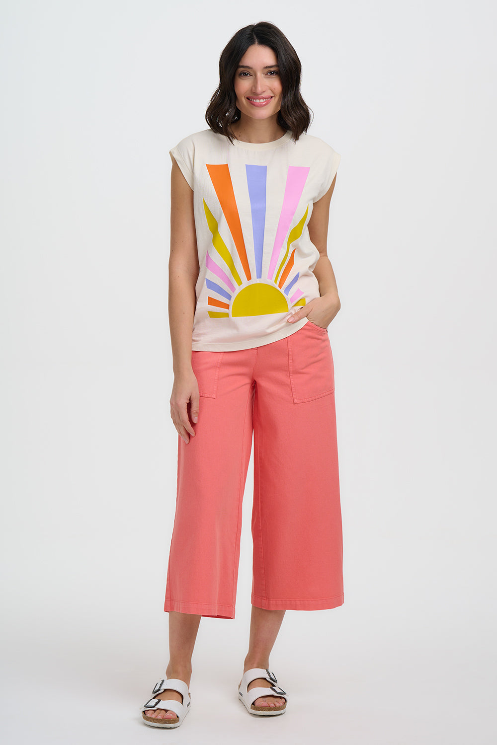 PANTALÓN CHARLENE CROPPED CORAL