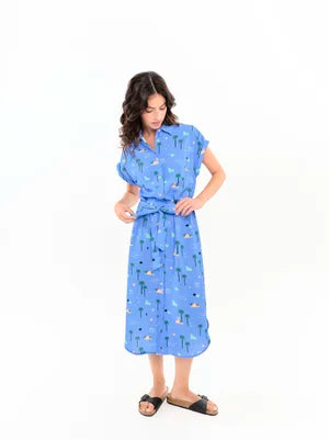 VESTIDO ALMA PALMERAS CELESTE