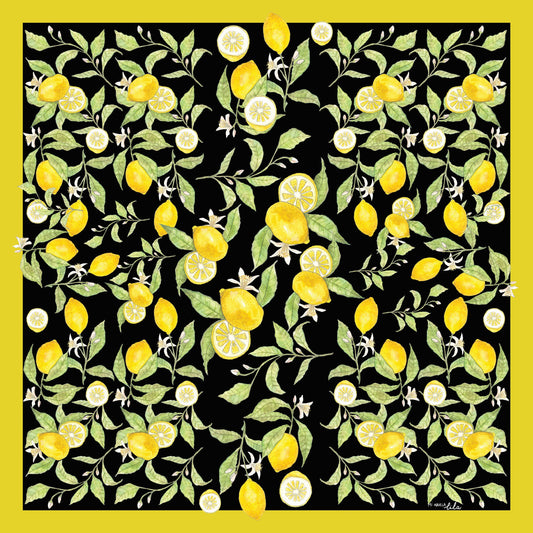 Pañuelo Citrus Negro Mi Abuela Lila