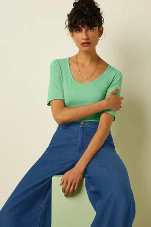 TOP CARICE UNI RIB MENTA