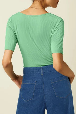 TOP CARICE UNI RIB MENTA