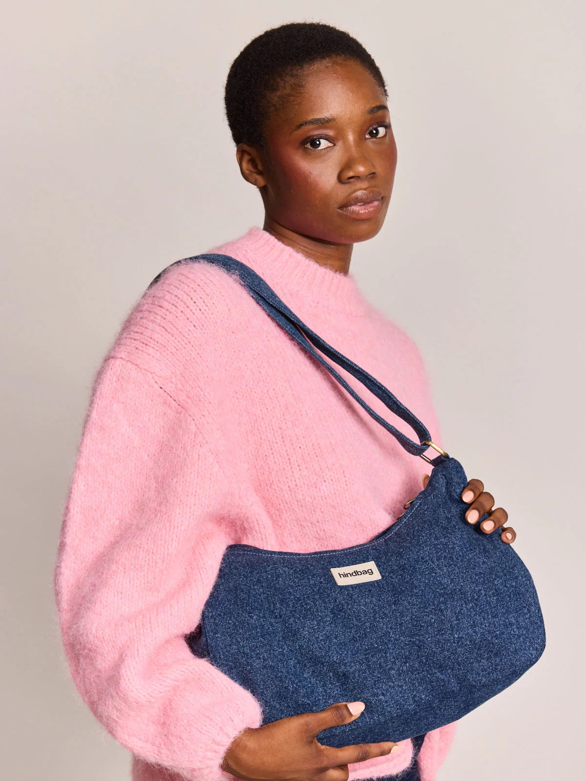 Bolso Rosa Denim Azul Hindbag