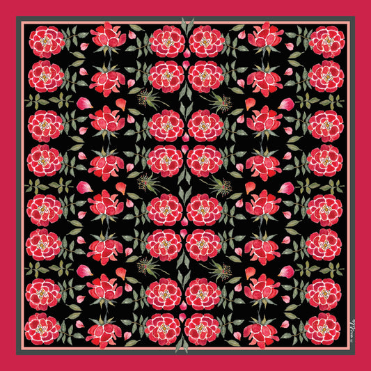 Pañuelo Rosaleda Negro Mi Abuela Lila