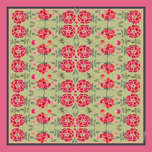 Pañuelo Rosaleda Verde Mi Abuela Lila