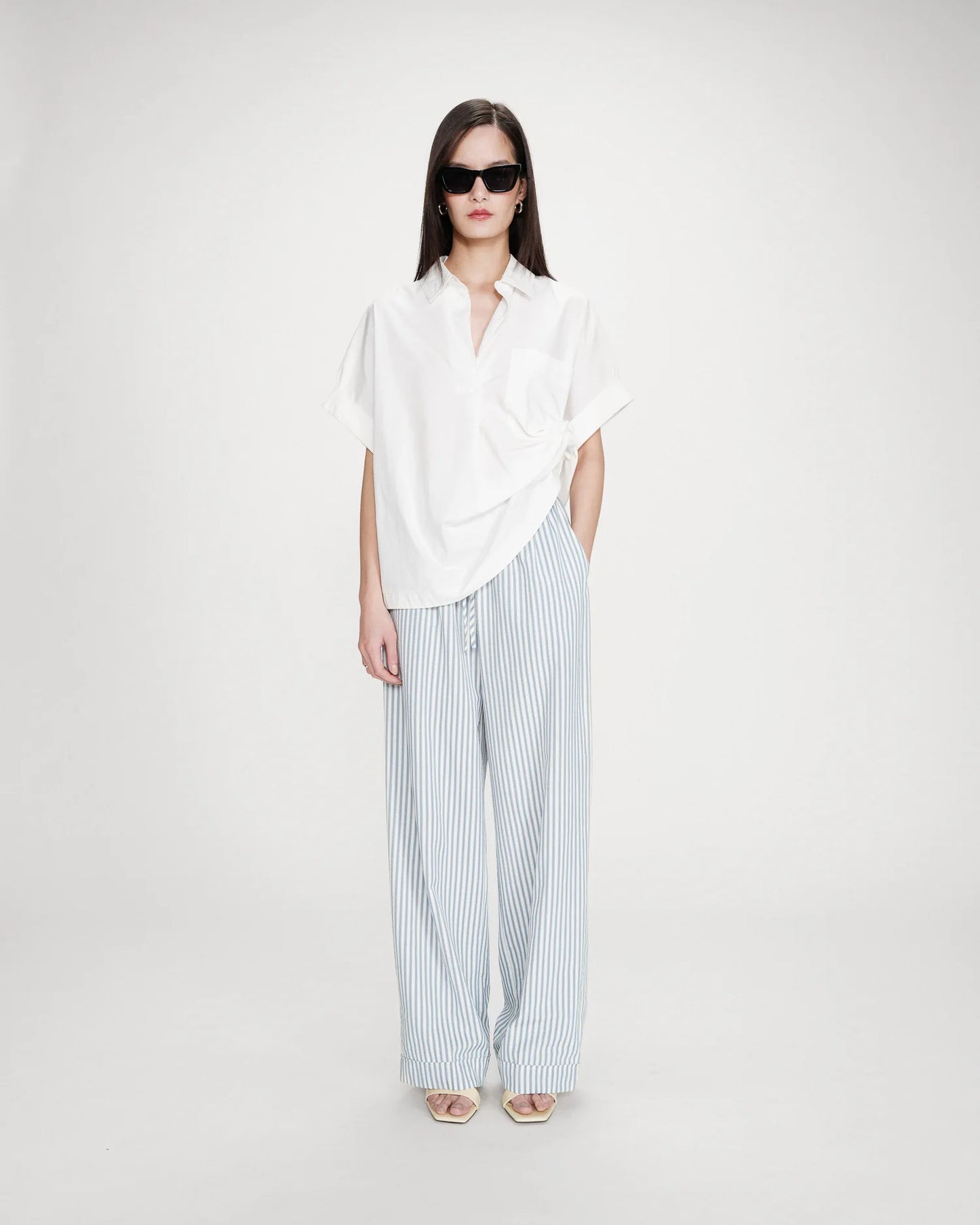 PANTALÓN VOLUTE RAYAS CELESTE