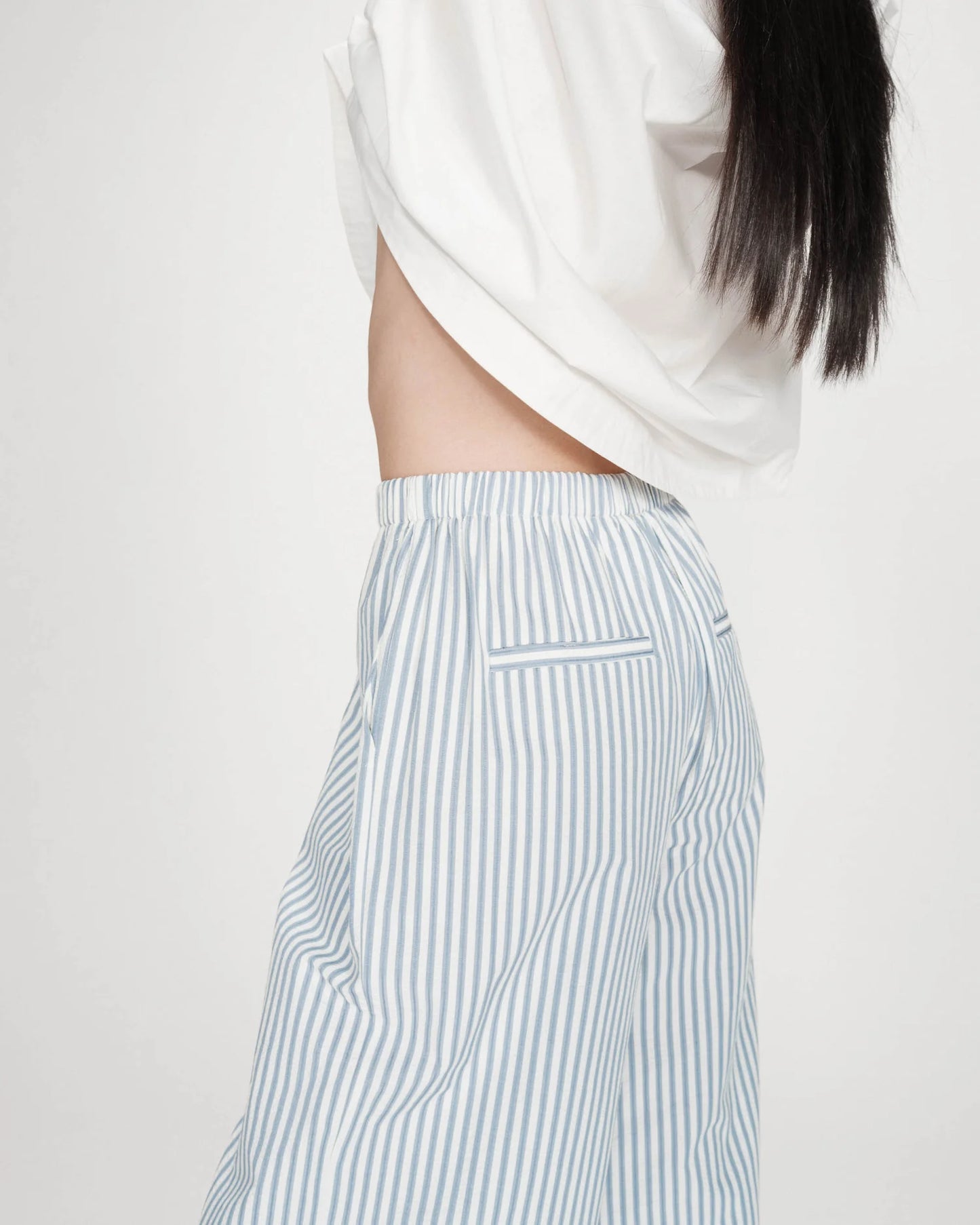 PANTALÓN VOLUTE RAYAS CELESTE