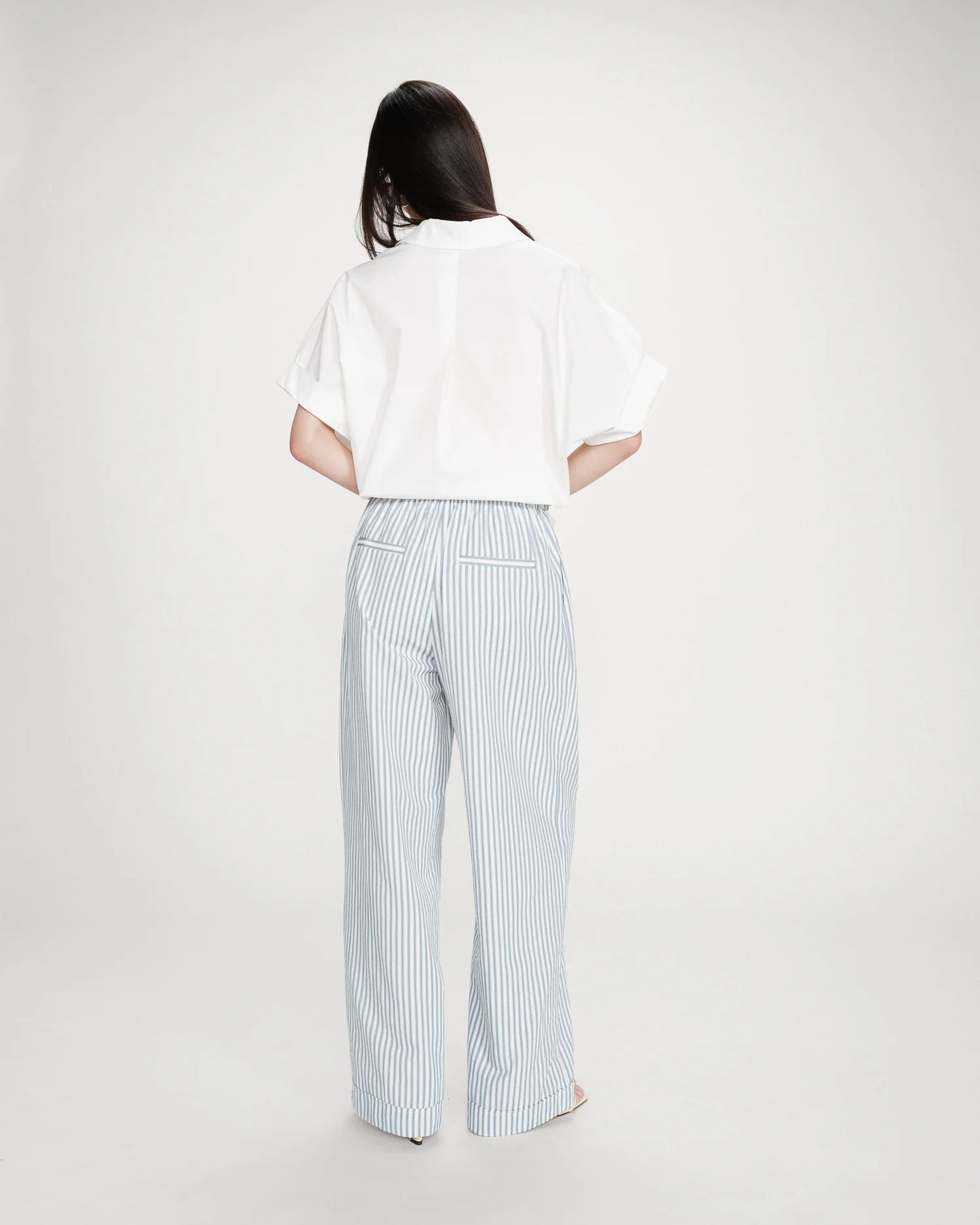 PANTALÓN VOLUTE RAYAS CELESTE